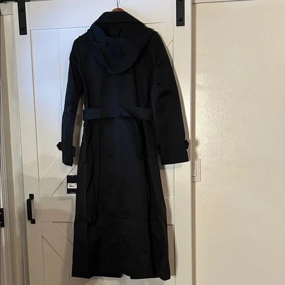 London Fog blackTrench Coat with Belt - Picture 3 of 11